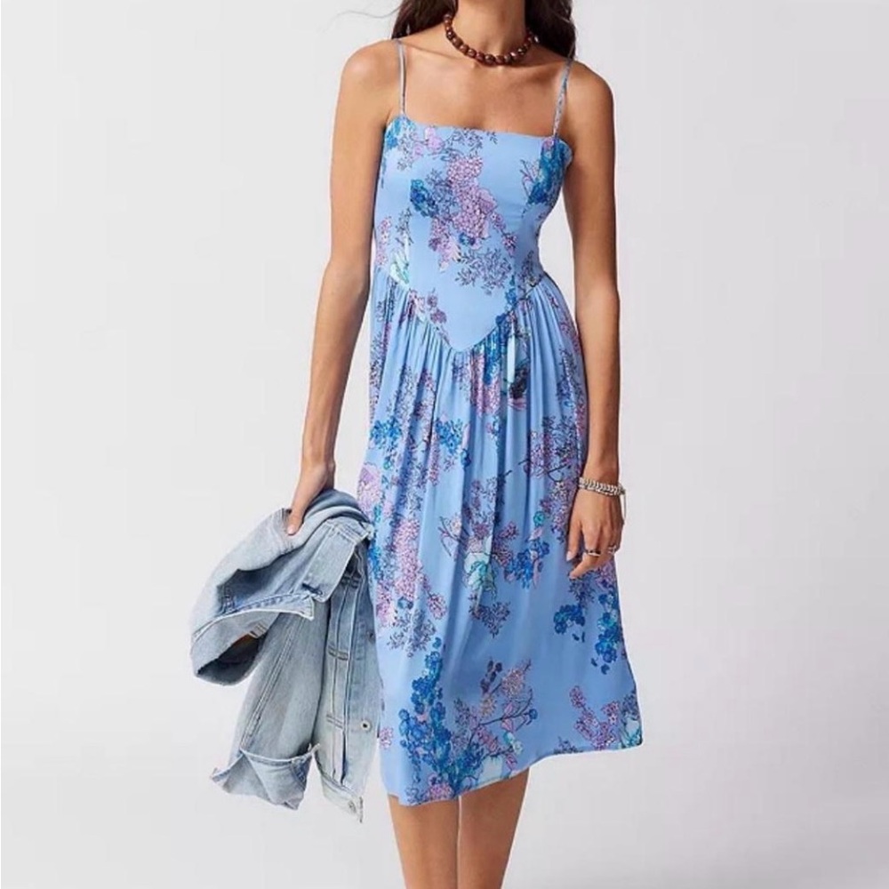 Urban Outfitters Sylvia Floral Prairie Midi Dress